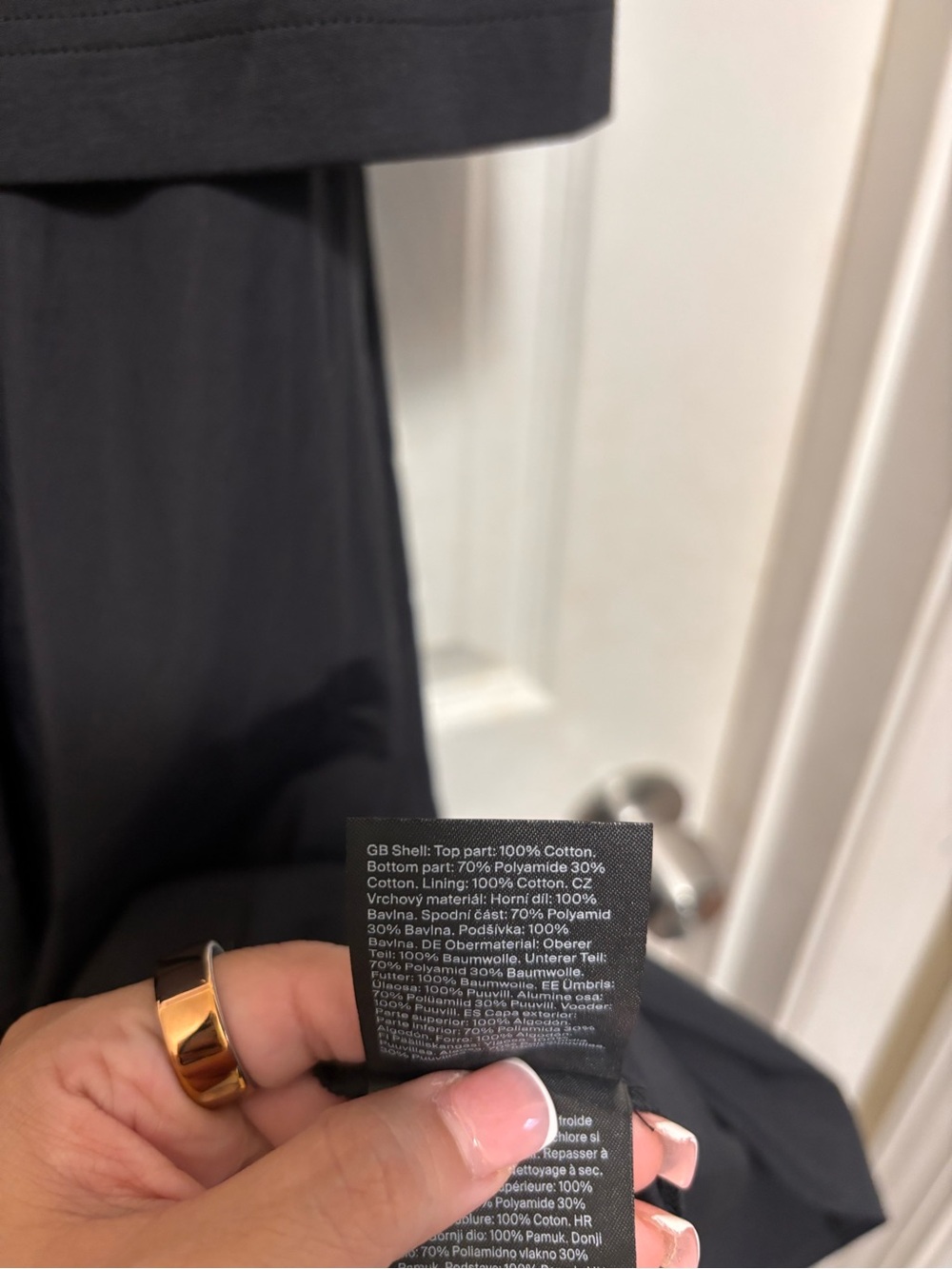 NWT COS Dropped Waist Contrast Panel Midi Dress in Black - Picture 9 of 9